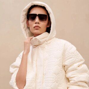 MAJE WHITE PUFFER JACKET NWT Size XS Coat $595 RETAIL!!!